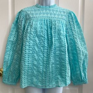 J Crew Eyelet Trim Top